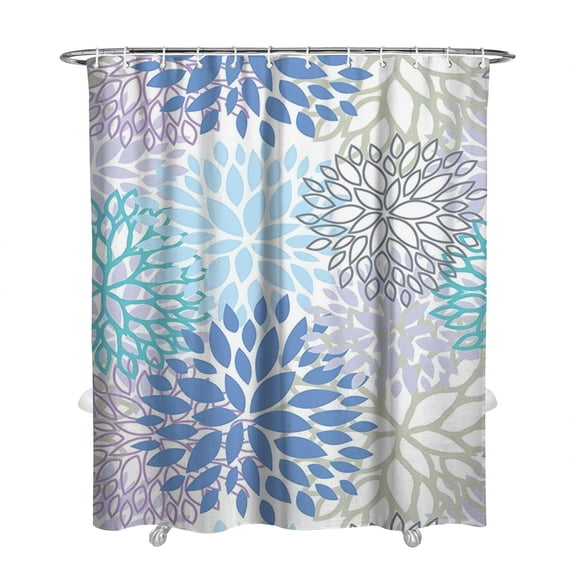 Extra Long Boho Shower Curtain 72x84 Inches - Vintage Floral & Tropical Leaves Pattern, Waterproof Bohemian Bathroom Decor with 12 Hooks, Tribal Rustic Style