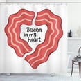 thumbnail image 1 of Ambesonne Bacon Shower Curtain, Yummy Bacon in My Heart, 69"Wx84"L, Multicolor, 1 of 3