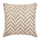 thumbnail image 1 of Funda de almohada decorativa blanca, geométrica, 30 x 30 cm (12 x 12 pulgadas), de lino, estilo art déco geométrico Zardozi, moderna, Chevron - Golden Divide, 1 of 5