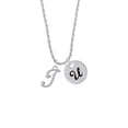 thumbnail image 2 of Delight Jewelry Silvertone Small Gelato Script Initial - I - Silvertone Script Initial Disc - U - Charm Necklace, 20"+3", 2 of 4
