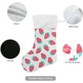 thumbnail image 4 of SKYSONIC Strawberry Christmas Stocking Personalized Large Candy Stocking Hanging Gift Xmas Stockings Decoration for Family Holiday Party Ornaments Decor Fireplace, 4 of 7