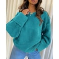 thumbnail image 7 of PRETTYGARDEN Women's Fall Oversized Sweaters Casual Crewneck Pullover Long Sleeve Fuzzy Chunky Knit Tops Blouse、, 7 of 7