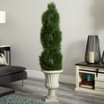 thumbnail image 4 of Nearly Natural 5' Double Pond Spiral Cypress Artificial Topiary (Indoor/Outdoor), Green, 4 of 5