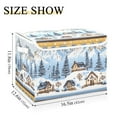 thumbnail image 5 of Yayeee Collapsible Cube Storage Bin with Lid Fabric Closet Decorative Basket with Handles, Winter Village, 5 of 7