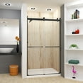 thumbnail image 3 of Transolid BRP488008C-S-MB 80" High X 48" Wide Bypass Frameless Shower Door - Black, 3 of 7