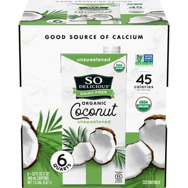 So Delicious Dairy Free Organic Coconutmilk, Unsweetened, 32 oz, 6 ct