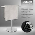 thumbnail image 4 of Brushed Standing Towel Rack, Heavy Duty Base, Stainless Steel T-Shaped Hand Towel Stand for Bathroom, Kitchen., 4 of 7