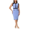 thumbnail image 2 of INSPIRE CHIC Women's Sheath Dresses Office Sleeveless Contrast Color Pencil Dress, 2 of 6