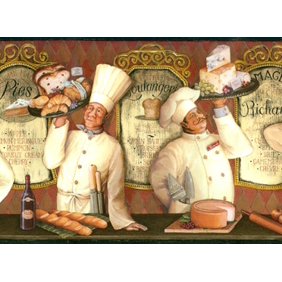Fat Chef Wallpaper Border Bm9010b Cafe Kitchen Italian Chef Decor Height 9 Inches By York Walmart Com Walmart Com