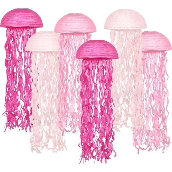 Jelly Fish Paper Lanterns Set, Under The Sea Party Decorations, Jellyfish Hanging Lanterns for Mermaid Ocean Birthday Party Decorations Baby Shower Decor