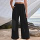 thumbnail image 3 of Pantalones Bolsillos Pantalones Básicos Estilo Casual Mujer Pantalones De Gran Tamaño Pantalones Simples Traje Diario Cgtredaw Negro T M para Mujer, 3 of 5