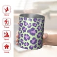 thumbnail image 5 of 12oz Coffee Tumblers Green and Purple Of Leopard Print Stainless Steel Vacuum Insulated Travel Tumbler Coffee Cups Mug with Lid and Straw with Cleaning Brush for Cold & Hot Drinks, 5 of 5