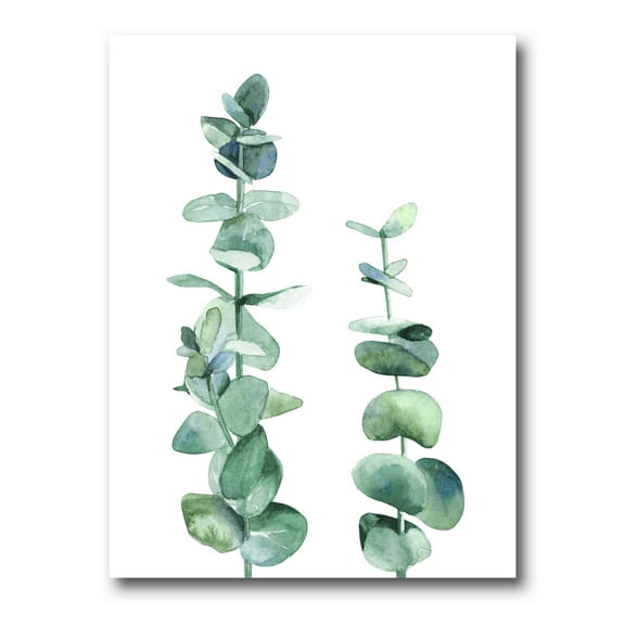 Designart ' Green Eucalyptus Branch ' Tropical Canvas Wall Art Print