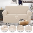 thumbnail image 3 of Loveseat Cover Stretch Couch Sofa Slipcover Furniture Protector For 2 Cushion Pet Friendly(loveseat  Beige), 3 of 7