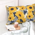 thumbnail image 4 of Fotbe Blue Striped Sunflower Funda de Almohada Decorativa Estilo Occidental, Lujo en Algodón, Fundas para Almohadas King, Cojín Estampado para Decoración del Hogar-16"x24", 4 of 6