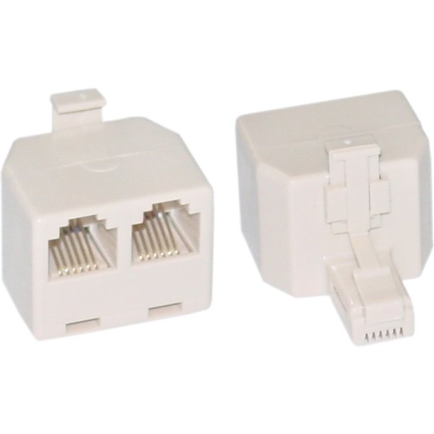 Phone Splitter (Straight), RJ11/RJ12 6P6C Male to 2 RJ11/RJ12 6P6C ...