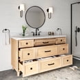 thumbnail image 2 of ARIEL Monroe 61 Inch Single Rectangle Sink Bathroom Vanity With Pure White Quartz Countertop 1.5 Inch Edge In Oak, 2 of 8