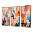 thumbnail image 3 of Designart "Symmetrical Pastels in the World of Hard-Edge V" Abstract Framed Wall Art Set Of 3 - Multi-Color Hard Edge Painting Frame Canvas Set For Living Room Decor, 3 of 6