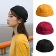 thumbnail image 2 of CoCopeanut Novelty Skullcap Retro Men Sailor Cap Women Warm Rolled Cuff Bucket Cap Brimless Hat Adjustable Ladies Winter Hat Bonnet Beanies, 2 of 6