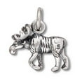 thumbnail image 1 of Sterling Silver 24" .8mm Box Chain 3D Small Walking Bull Moose Pendant Necklace, 1 of 2