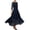 Blue, variant on Round Neck Lace Dress Evening Dress Skirt Solid Color Dress For Women Fashion Half Sleeve Long Dress For Women Blue L