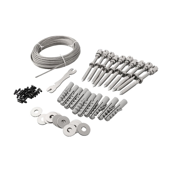 CHENGSI Stainless Steel Wire Trellis Kit Wall Climbing Plant Support Set with Rustproof Crosshead Standoffs Anchors for Garden Vines Ivy Roses Outdoor Decor