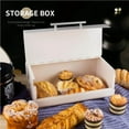 thumbnail image 2 of maytalsory White Bread Box Countertop Bread Bin Strong Bread Storage Container with Handle Bread Organizer Pastry Storage Box for Bread Home Dry Food, 2 of 8