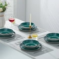 thumbnail image 4 of Bestone 12 Pieces Porcelain Dinnerware Set, Plates and Bowls Sets,Service for 4, Green, 4 of 9