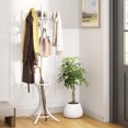 thumbnail image 2 of Gymax 73'' Freestanding Coat Hanger Stand Coat Rack w/ Umbrella Holder & 12 Hooks White, 2 of 9