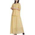 thumbnail image 2 of BEFOKA Robe pour Femme Grande Taille, Liquidation de Robes d'Été pour Femmes, Jupe de Complet Ample et Décontractée d'Été pour Femme à Couleur Unie, Manches Mi-Longues, Col Rond, 2 of 5
