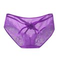 thumbnail image 5 of Gibobby Ropa interior de encaje sexy Bragas transparentes de malla bordadas ahuecadas de encaje sexy para mujer Ropa interior de cintura de talla grande(Morado,M), 5 of 5