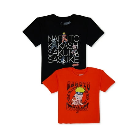 Naruto Boys Graphic Print T-Shirt, 2-Pack, Sizes XS-2XL