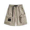 thumbnail image 4 of GUZOM Mens Quick Dry Cargo Shorts Relaxed Fit with Zipper Pockets | Lightweight Outdoor Hiking Utility Shorts for Men with Belt, Beige,Size XL, 4 of 9