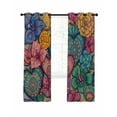 thumbnail image 7 of Colorful Abstract Floral Blackout Curtains for Bedroom, Farmhouse Vintage Flowers Boho Thermal Insulated Kitchen Drapes with Grommets, Light Blocking Window Treatment, 2 Panels 42" x 84", 7 of 7