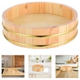 thumbnail image 2 of FELTECHELECTR Recipiente japonés de madera para mezclar arroz y sushi, cubo de madera para arroz, recipiente tradicional para preparar sushi en restaurantes, 26 cm, 2 of 7
