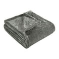 thumbnail image 2 of BNM Solid Fleece Soft Plush Blanket, Twin, Silver, 2 of 7