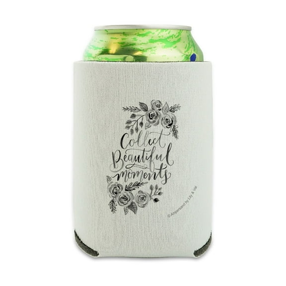 Collect Beautiful Moments Sketch Can Cooler - Drink Sleeve Hugger Collapsible Insulator - Beverage Insulated Holder