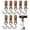 Brown, variant on LELE LIFE 8pcs Leather Metal S Hooks for Hanging, S Hook for Closet Rod Clothes Jeans Purse, Camping S Shaped Hooks Hangers for Hanging Pots and Pans, Black