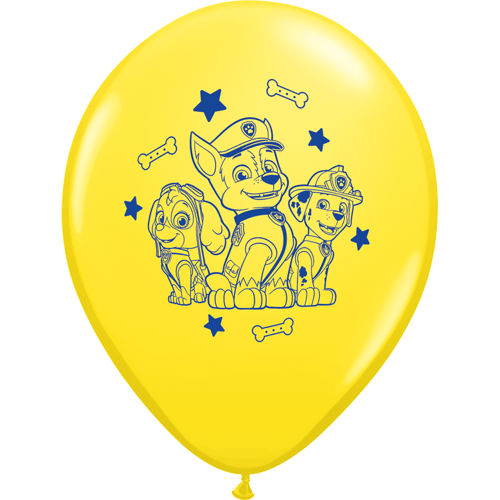 (4 pack) Nickelodeon 6 Count 12" Paw Patrol Balloons in Red, Blue, and Yellow for all Occasions and Ages
