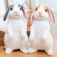 thumbnail image 2 of Christmas Gift Kids Baby Cute Cartoon Pillow Kneeling Sitting Soft Toy Stuffed Animals Easter Bunny Plush Rabbit New Year Chinese Rabbit BLACK SITTING, 2 of 8