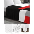 thumbnail image 6 of Red Black Grey Geometric California King Size Flat Sheet, Wrinkleproof & Fadeproof Cooling Flat Bed Sheet Only, Modern Abstract Art Luxury Breathable Soft Bedding Top Sheets 108 x 98 Inches, 6 of 8