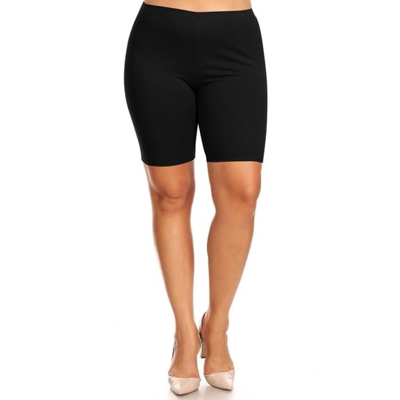 Women's Plus Size Casual Comfy Workout Yoga Basic Solid Biker Shorts Pants