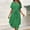 275#Green, variant on Dwaogom Women's Fashion Comfort Solid Color Tie Irregular Short Sleeve Turndown Collar Dress Plus Size Dress Tea For Women Ruched Dresses For Women