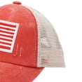 thumbnail image 7 of vigerkar Oversize American Flag Embroidered Washed Trucker Mesh Cap (Orange, One Size）, 7 of 7