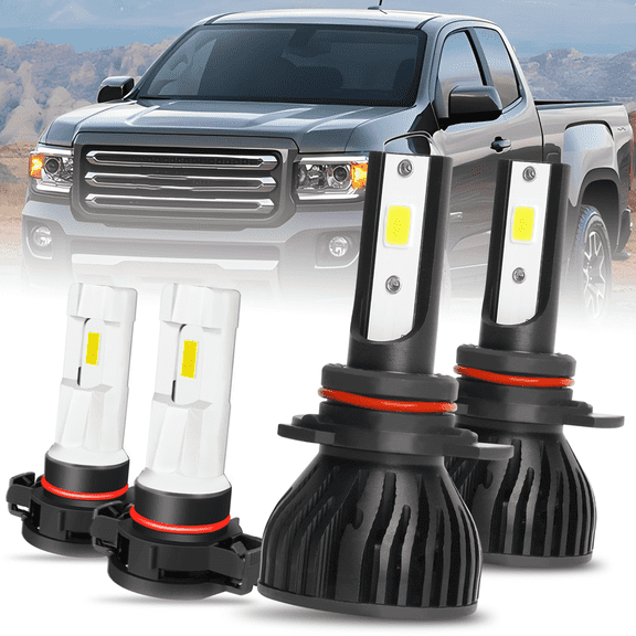 For 2014 2015 Gmc Sierra 1500 Headlights 9012 5202 LED High and Low Beam 5202 Fog Light 4pcs