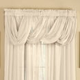 thumbnail image 3 of Collections Etc Scoop Two-Piece Rod Pocket Solid-Colored Sheer Valances for Windows, Decorative Accent and Added Privacy for Any Room in Home, Cream, 3 of 6