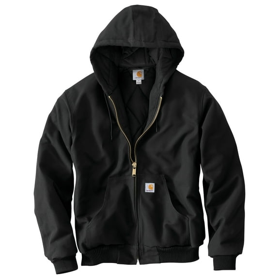Carhartt 106673-BLK Loose-Fit Firm Duck Insulated Flannel-Lined Active Jacket for Men, Black, 3XL