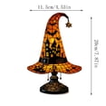 thumbnail image 3 of WWC Halloween Witch Hat Lamp, Handcrafted Vintage Stained Glass Resin Night Light, Gothic Glow-in-The-Dark Halloween Decor for Bedroom Desk Party, 3 of 7