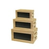 Rustic Risers Wood Crate Set with Chalkboard, Set of 3, Natural