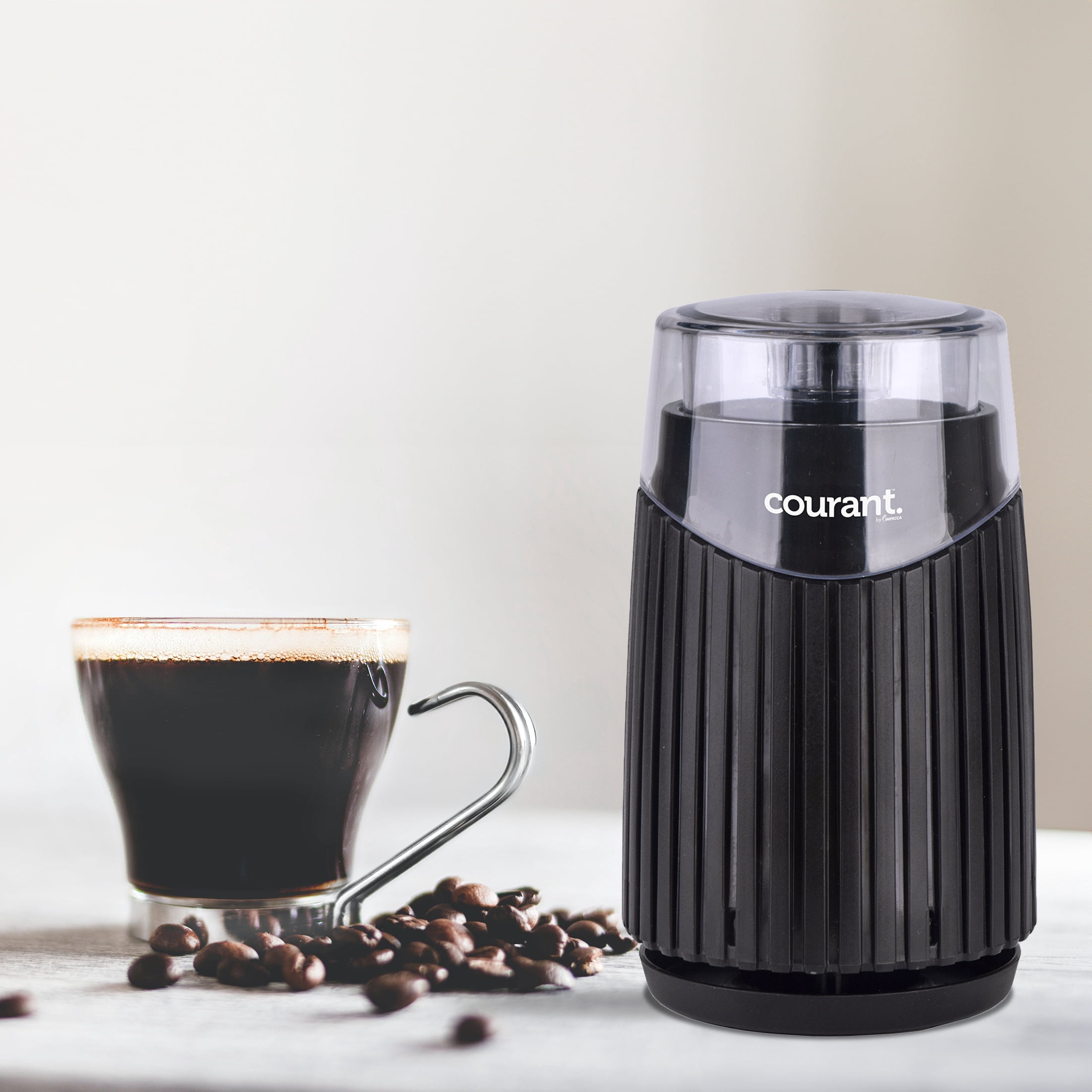 Courant Electric Coffee Grinder, Bean & Spice Grinder, 48 Ounce, New, Compact, Easy Clean - Black